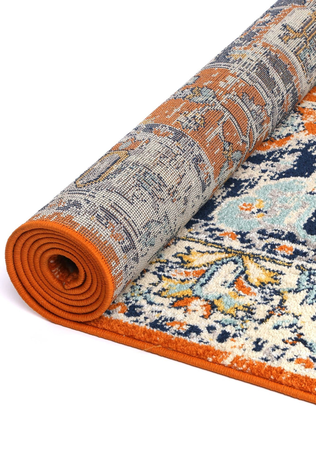 Sicily Messina Orange & Blue Transitional Rug - 12 – view 5