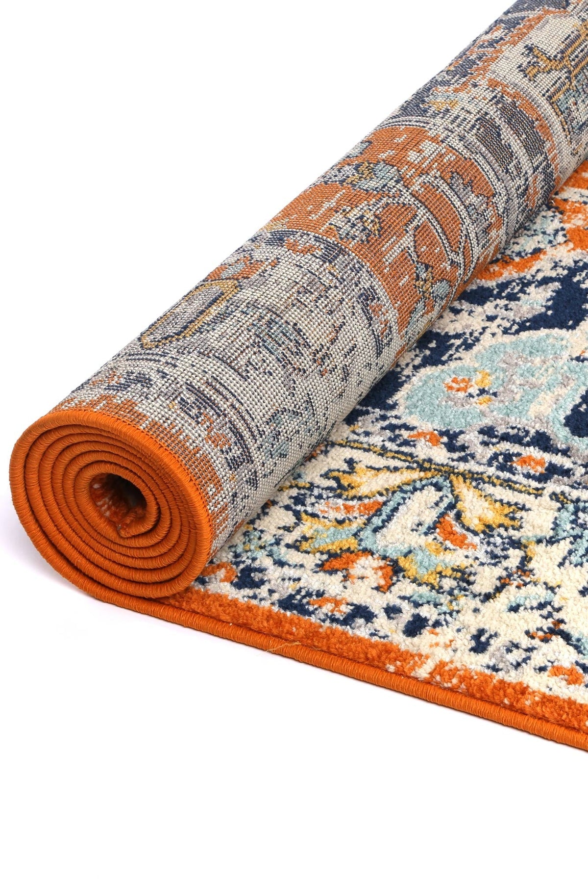 Sicily Messina Orange & Blue Transitional Rug - 12 – view 5