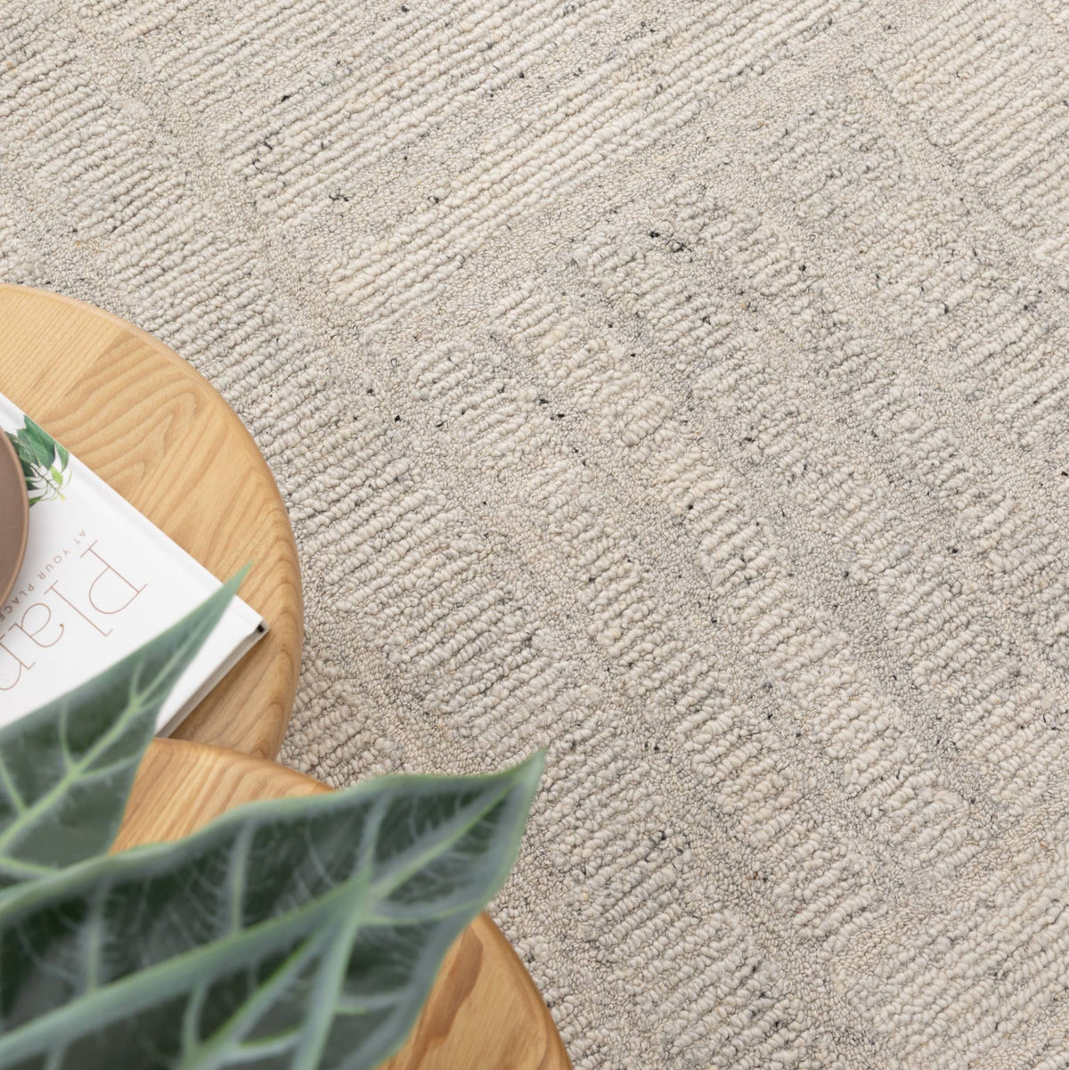 Seren Silver Modern Wool Rug – view 6