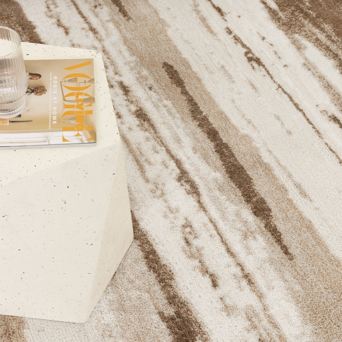 Halo SKY24 Brown Watercolour Lines Rug – view 5