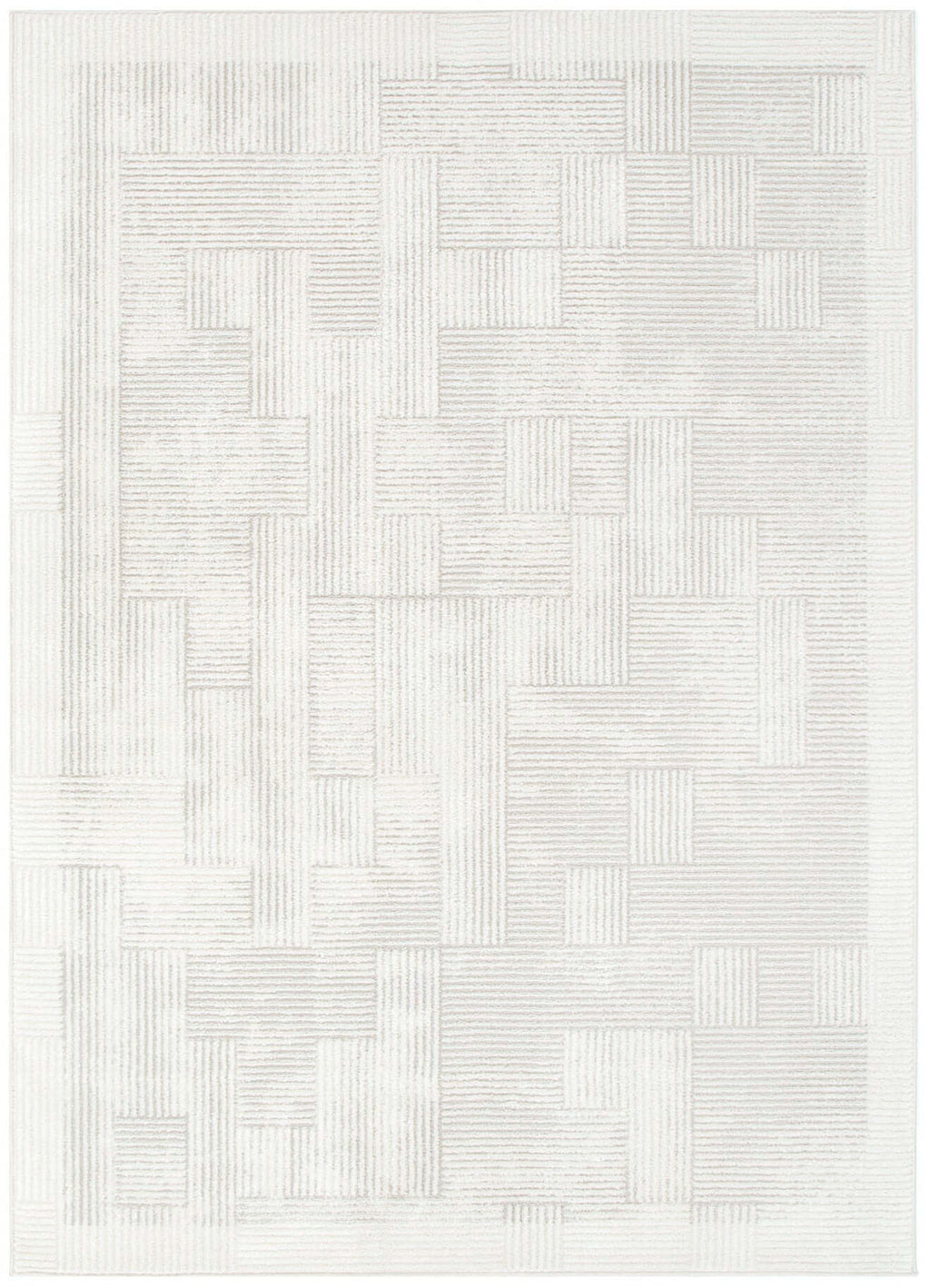 Halo SKY25 Cream Beige Abstract Lines Rug - full rug view  