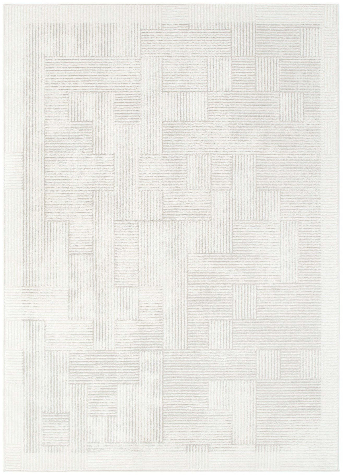 Halo SKY25 Cream Beige Abstract Lines Rug - full rug view  