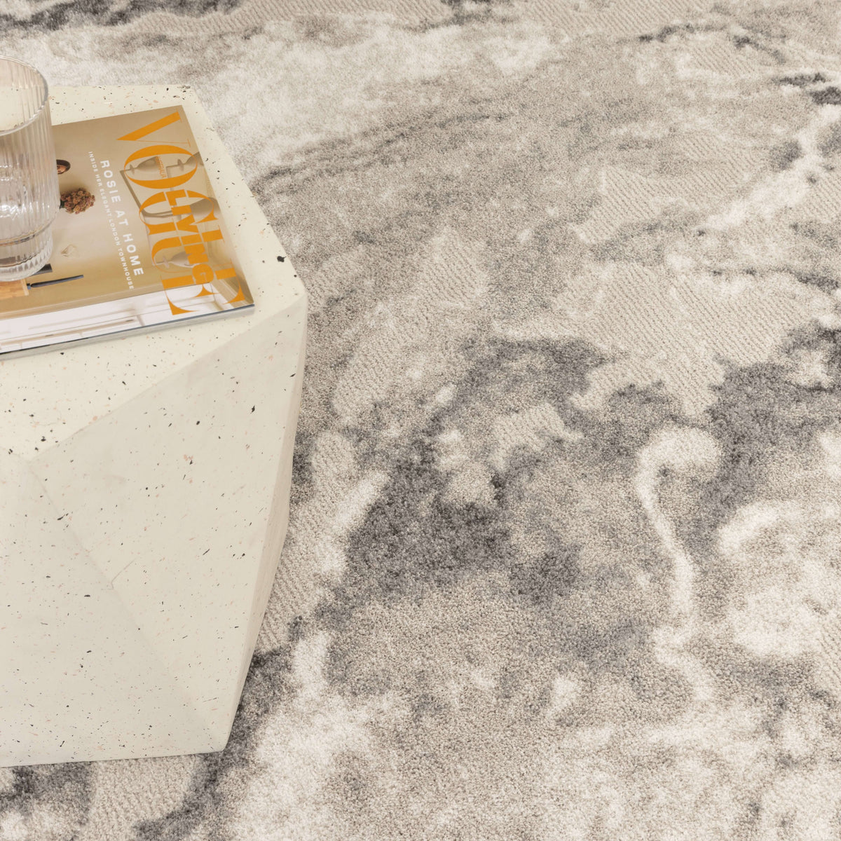 Halo SKY68 Grey Marble Abstract Rug - detail 5  