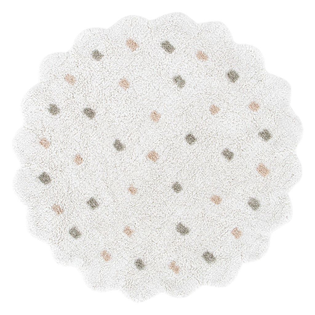 Mellow White Multicolour Round Scalloped Kids Rug – view 2