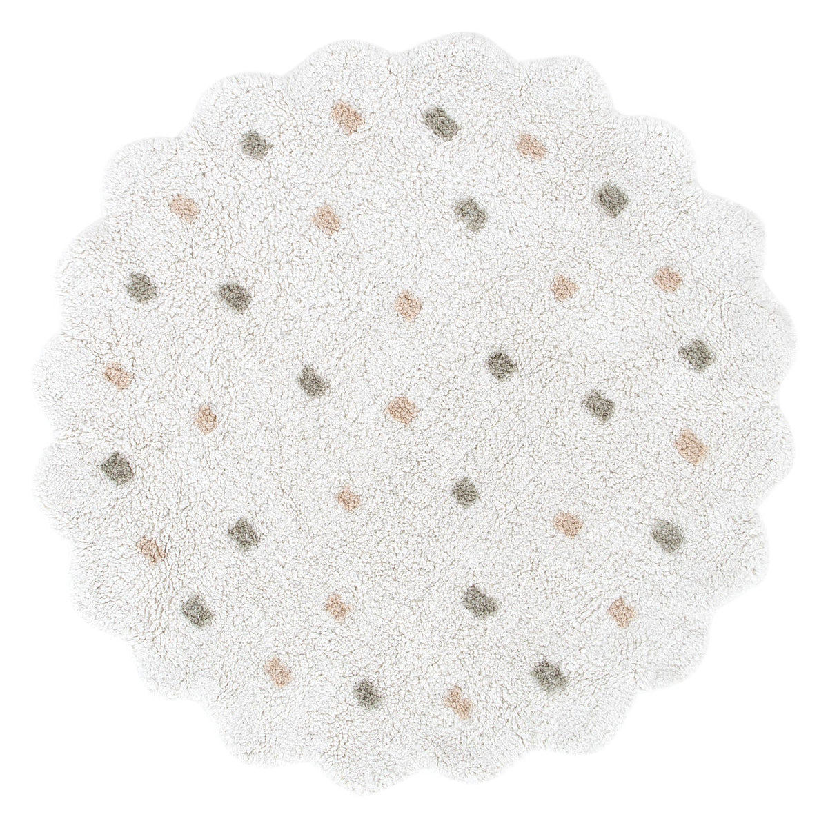 Mellow White Multicolour Round Scalloped Kids Rug – view 2