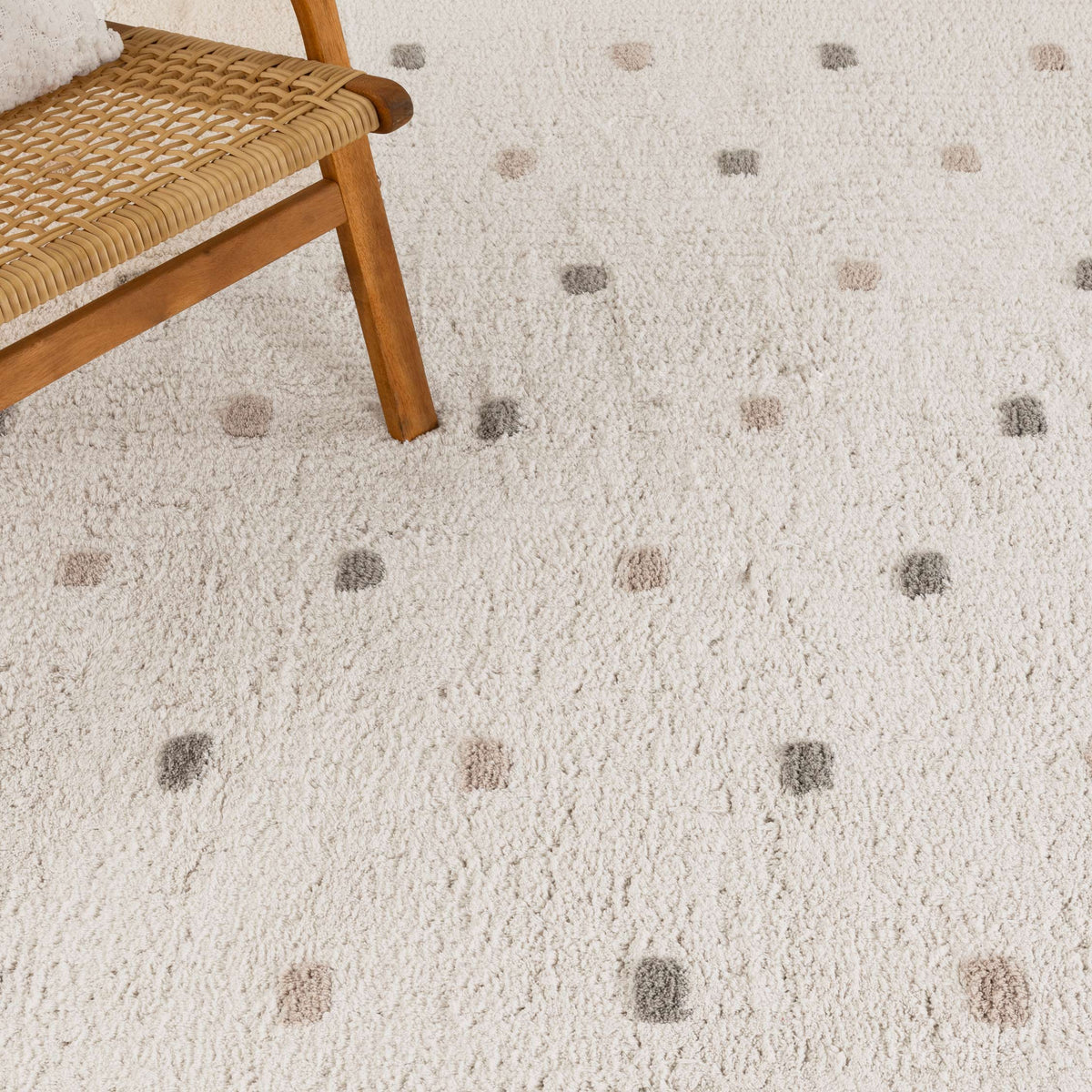 Mellow Rectangle Scalloped Kids Rug White & Multi – view 5