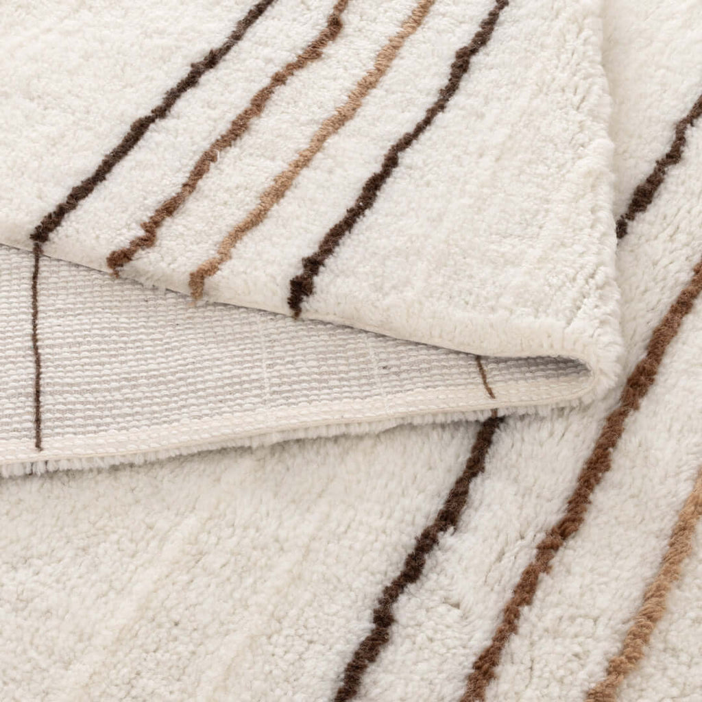 Highlands Beige Stripe Wool Rug room view