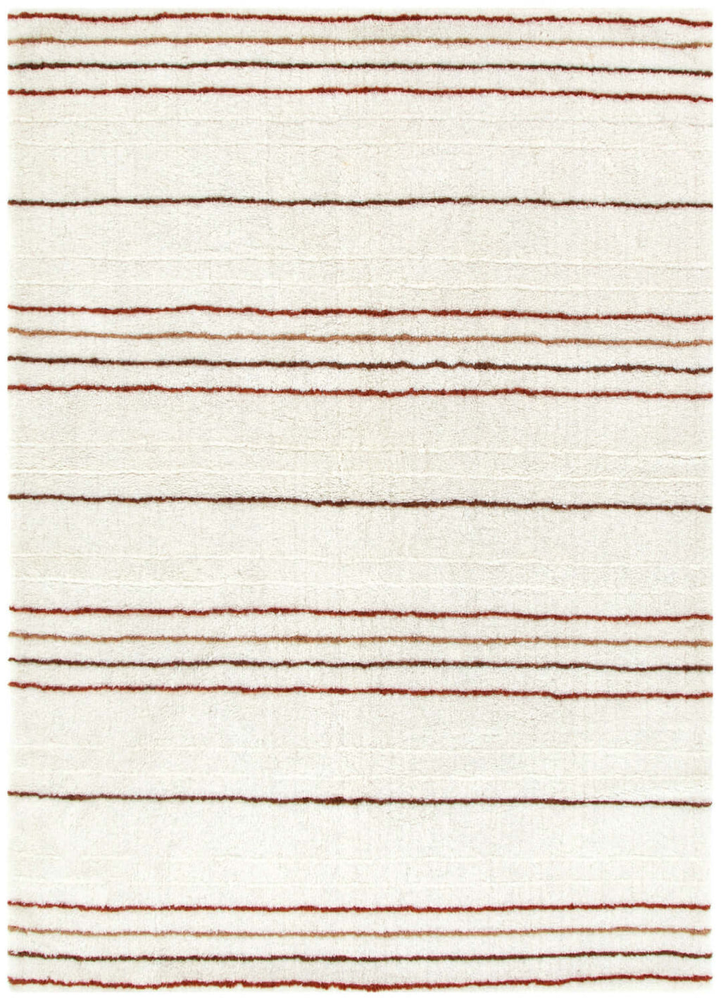 Highlands Terracotta Stripe Washable Wool Rug