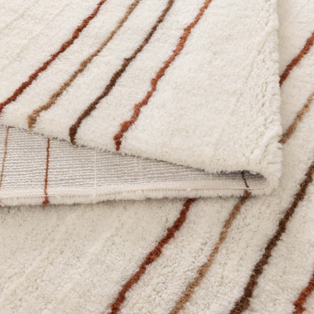 Highlands Terracotta Stripe Wool Rug room view