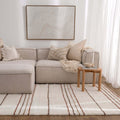Highlands Terracotta Stripe Wool Rug detail