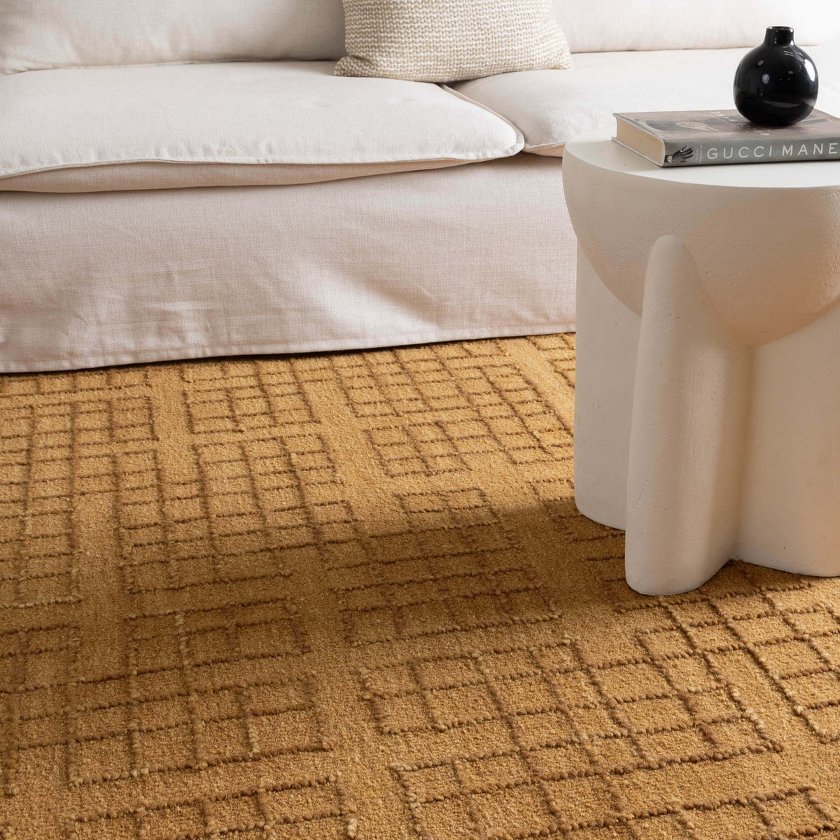 Abasco Sudan Brown Knitted Wool Rug lifestyle