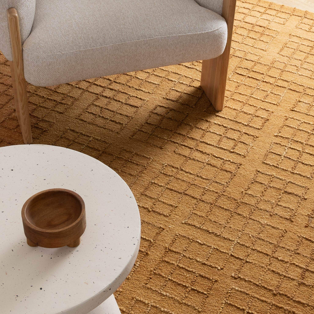 Abasco Sudan Brown Knitted Wool Rug room view