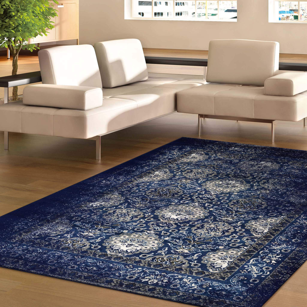 Sahara 100 Navy Turkish Rug lifestyle view