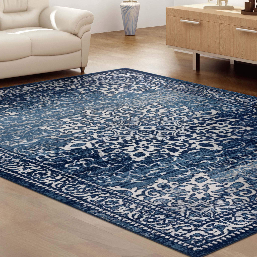 Sahara 892 Navy Turkish Rug lifestyle view