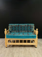 Sedir Double Chair- Aqua Diamond MajlisBazaar G Rugs N Gifts-Sedir Double Chair- Aqua Diamond MajlisSedir Double Chair Majlis Floor Cushions: a Turkish masterpiece of comfort and style. Crafted from solid wood and adorned with 100% cotton cushions filled
