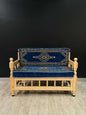 Sedir Double Chair- Blue Palace MajlisBazaar G Rugs N Gifts-Sedir Double Chair- Blue Palace MajlisSedir Double Chair Majlis Floor Cushions: a Turkish masterpiece of comfort and style. Crafted from solid wood and adorned with 100% cotton cushions filled wi