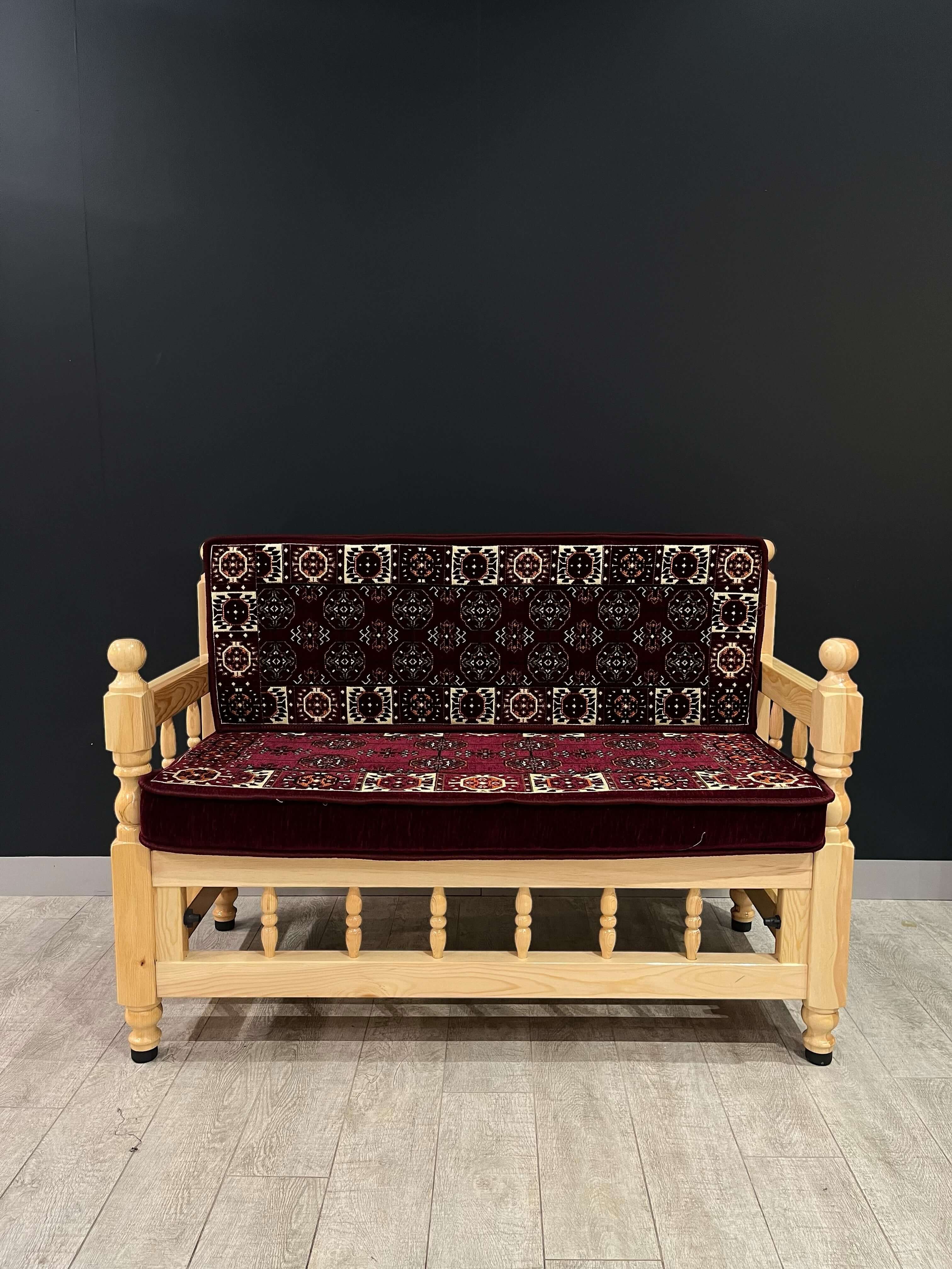Sedir Double Chair- Maroon Diamond Majlis