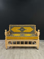 Sedir Double Chair- Yellow Palace MajlisBazaar G Rugs N Gifts-Sedir Double Chair- Yellow Palace MajlisSedir Double Chair Majlis Floor Cushions: a Turkish masterpiece of comfort and style. Crafted from solid wood and adorned with 100% cotton cushions fille