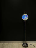 Single Long Mosaic Floor Lamp Blue