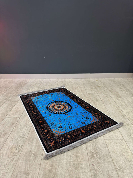 Sky Blue Mandala Turkish Prayer Mat