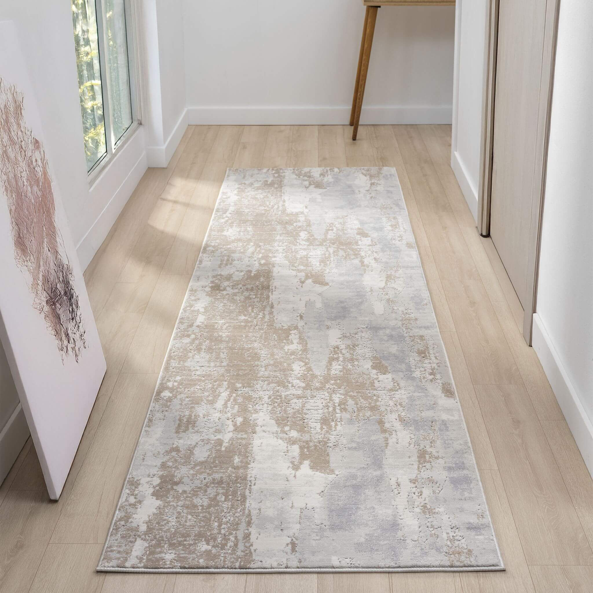 Slate Hallway Runner Rug with plush, non-shed pile and all-side binding. Power-loomed in Türkiye for durable, easy-care hallway style.