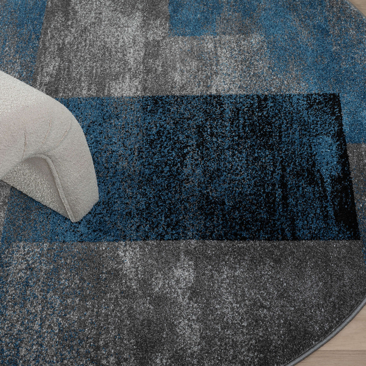 Slate 766 Blue Round Rug