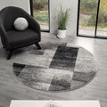 Slate 766 Grey Round Rug lifestyle view