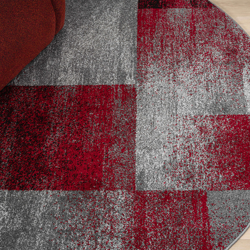 Slate 766 Red Round Rug