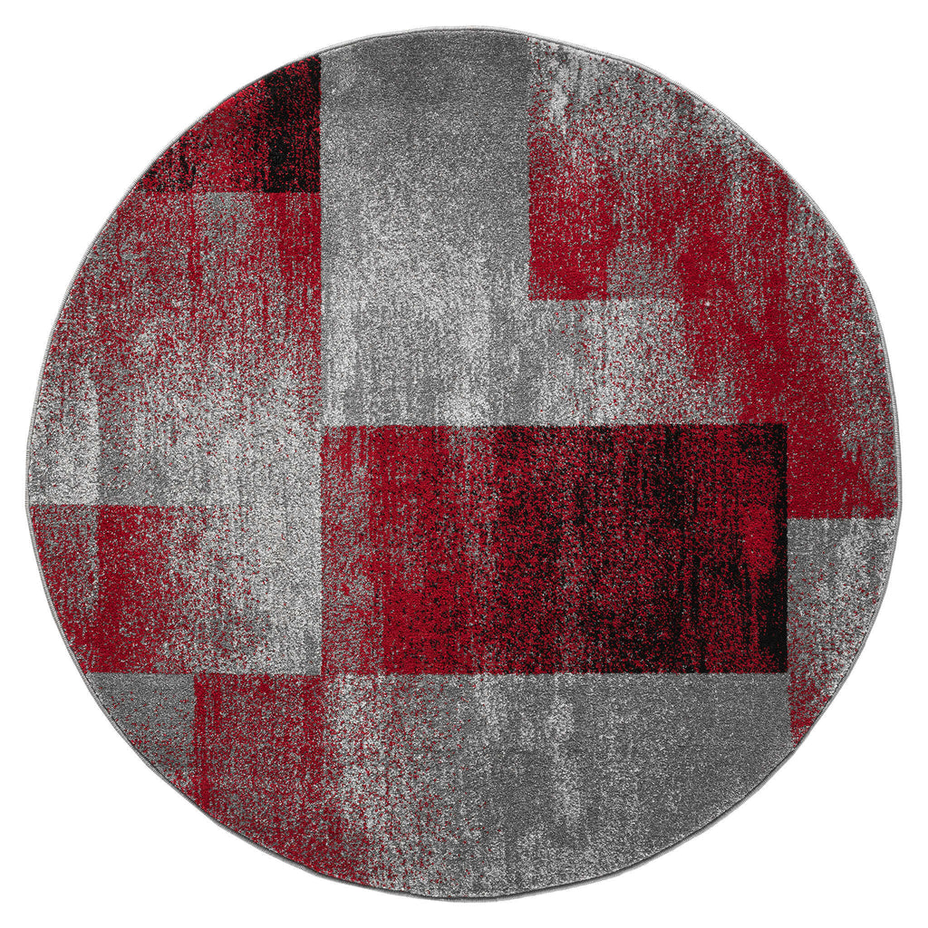 Slate 766 Red Round Rug