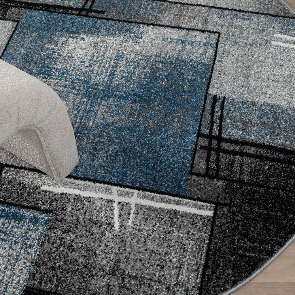 Slate 768 Blue Round Rug