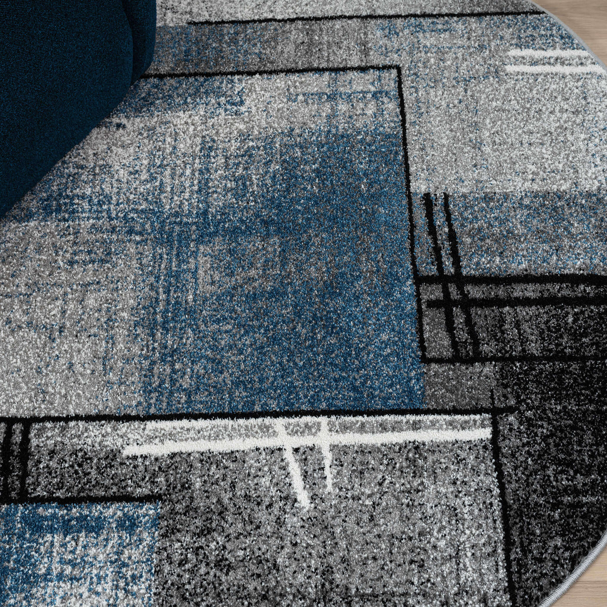 Slate 768 Blue Round Rug