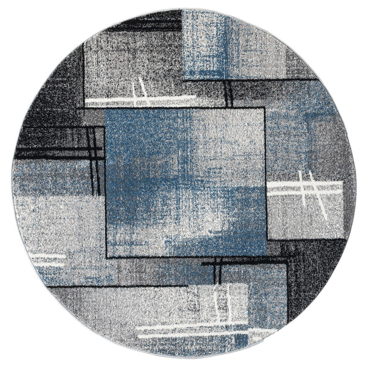 Slate 768 Blue Round Rug