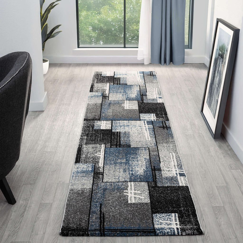 Slate 768 Blue Hallway Runner lifestyle view
