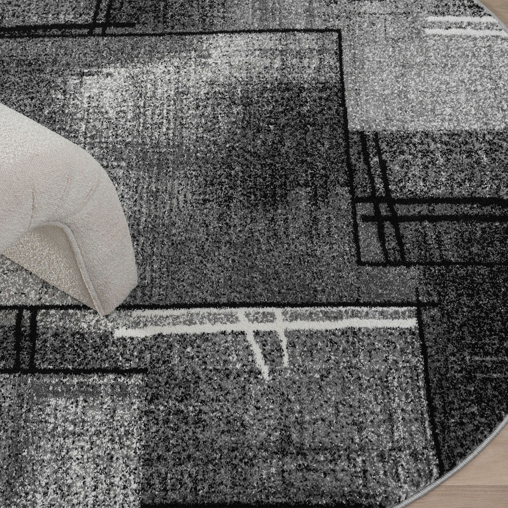 Slate 768 Grey Round Rug