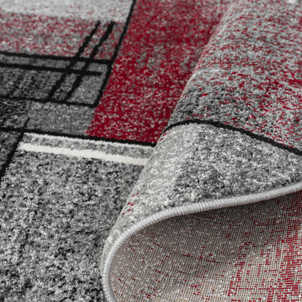 Slate 768 Red Round Rug