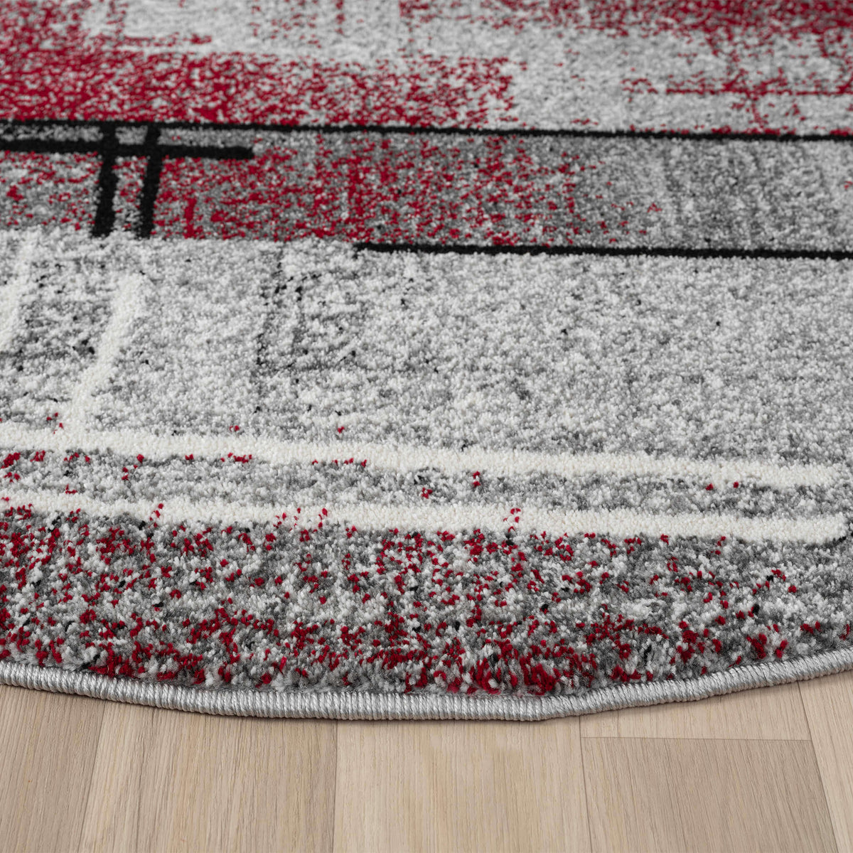 Slate 768 Red Round Rug