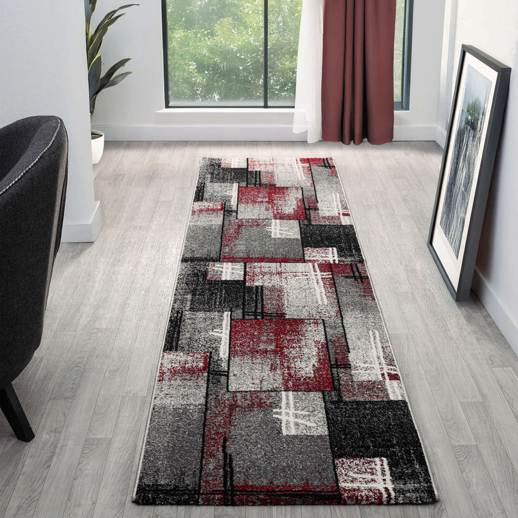 Slate 768 Red Hallway Runner lifestyle view