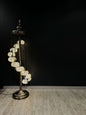 Spiral Grandeur Mosaic Floor Lamp 11 pieces-Add charm and elegance to your space with the Spiral Grandeur Mosaic Floor Lamp. Featuring 11 handcrafted mosaic globes on a brass stand, this Turkish lamp is perfect for enhancing any decor-Bazaar G Rugs N Gift