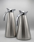 Stainless Steel Vacuum Jug Set featuring two sleek insulated thermal carafes with chrome accents.
