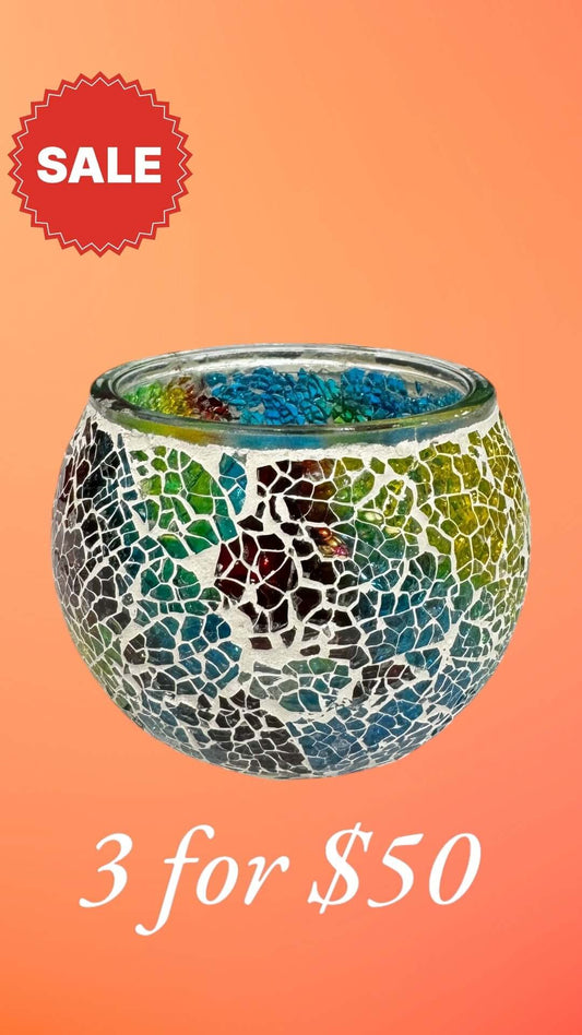 Starlight Fantasy Mosaic Candle Holder-Create magical evenings with the Starlight Fantasy Mosaic Candle Holder. Stunning starlit effect. Buy 3 for $50 today!-Bazaar G Rugs N Gifts