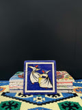 Stone Coaster Vintage Whirling Dervish White Blue