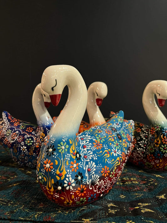 Handmade Ceramic Swan Handmade Ceramics Aqua  