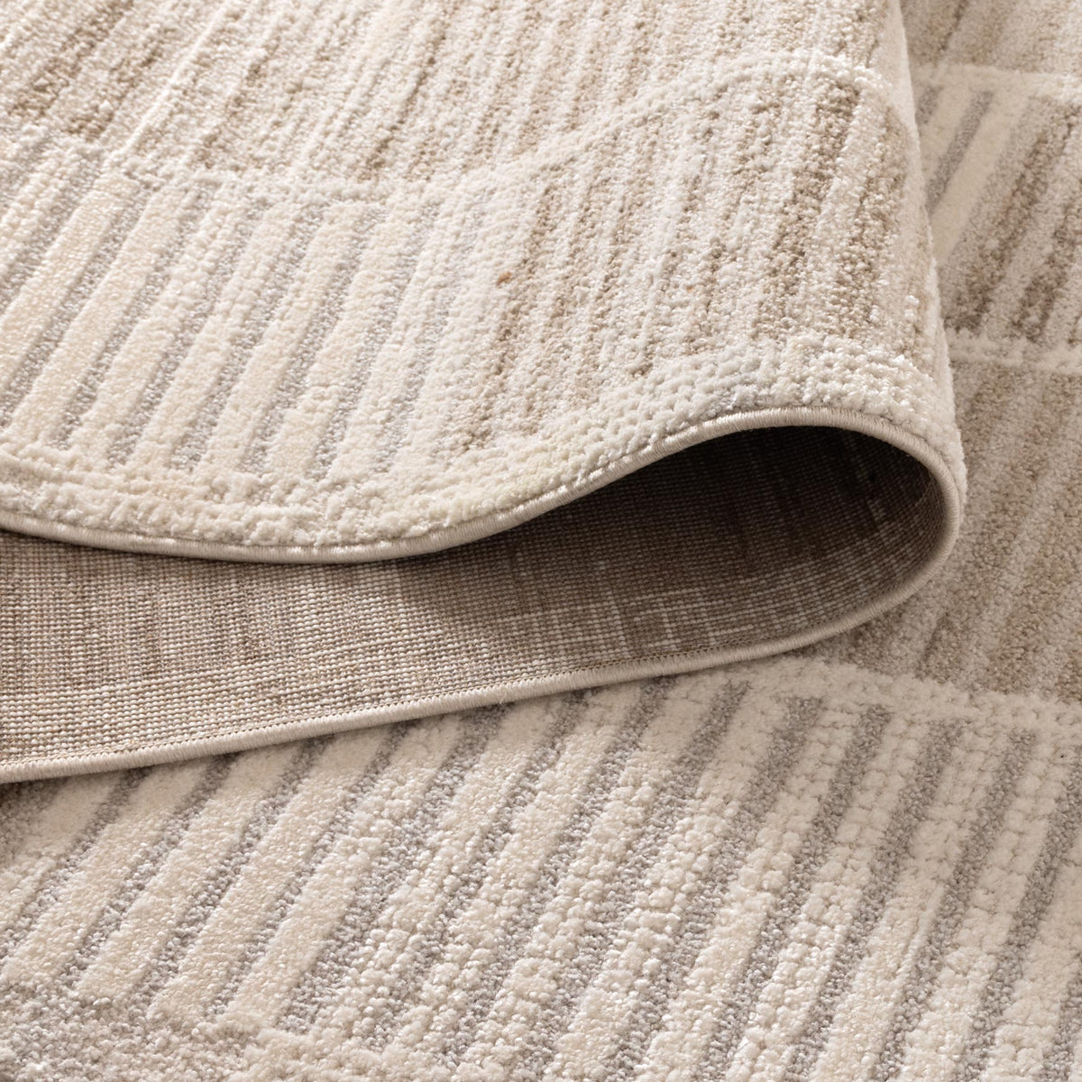 Trend Modern Stripes Grey and Beige Rug - T100 – view 4