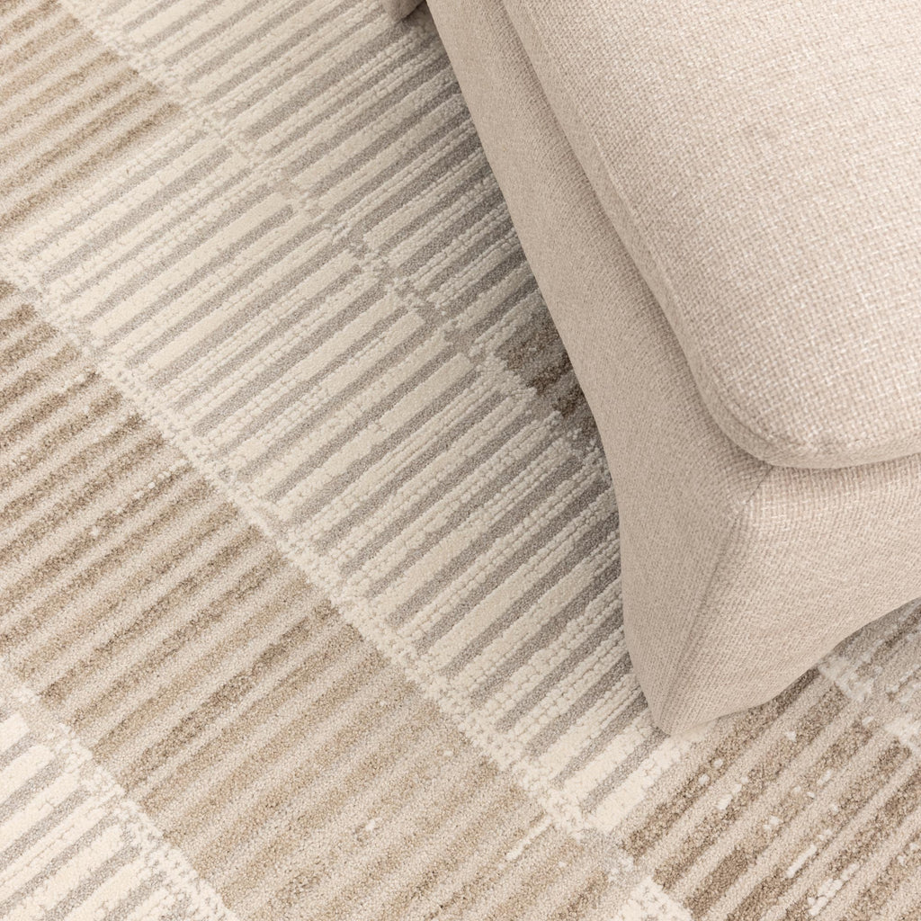 Trend Modern Stripes Grey and Beige Rug - T100 – view 5
