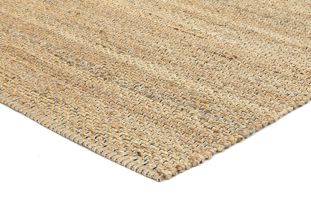 Taj Natural Basket Weave Black Jute Rug – view 4
