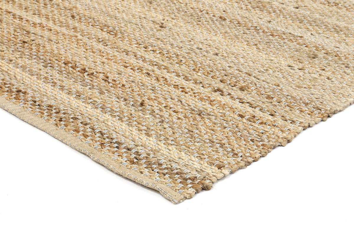Taj Blue Natural Basket Weave Jute Rug – view 4