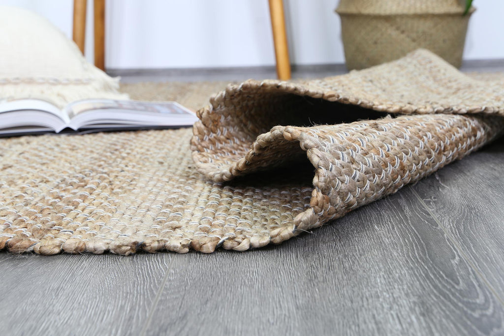 Taj Grey Natural Basket Weave Jute Rug – view 7