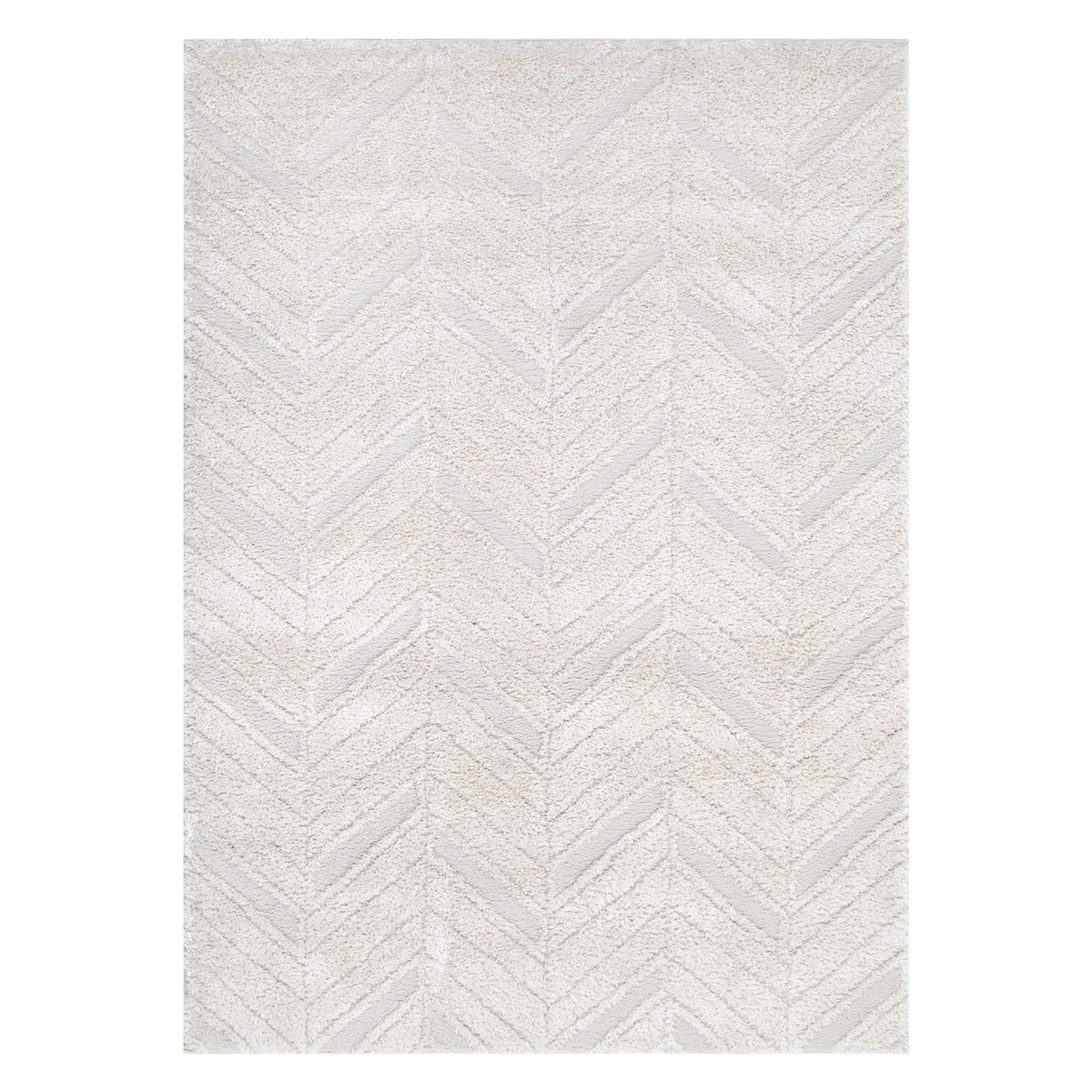 Tender Chevron Beige Shag Rug – view 5