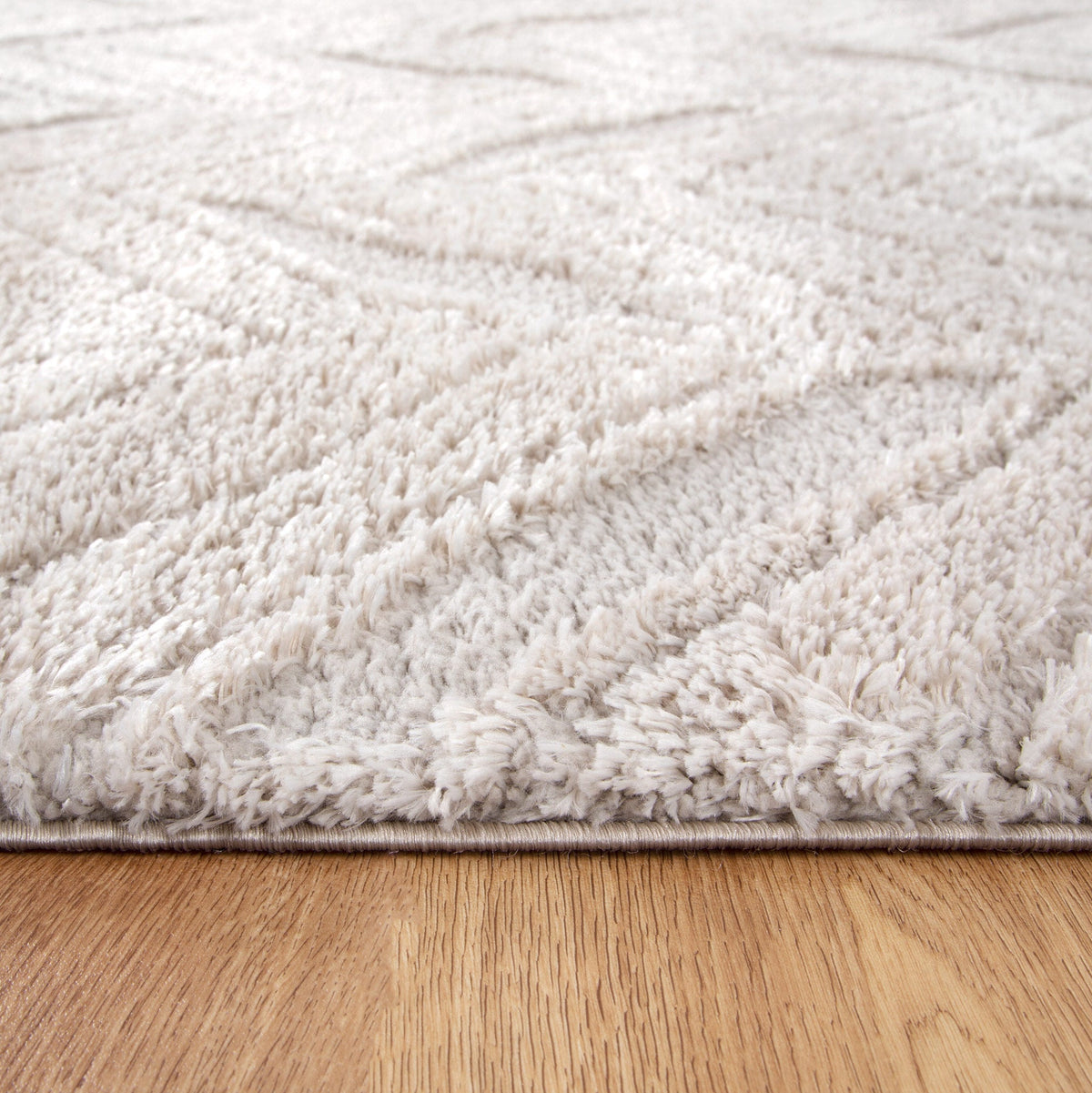 Tender Chevron Beige Shag Rug – view 4