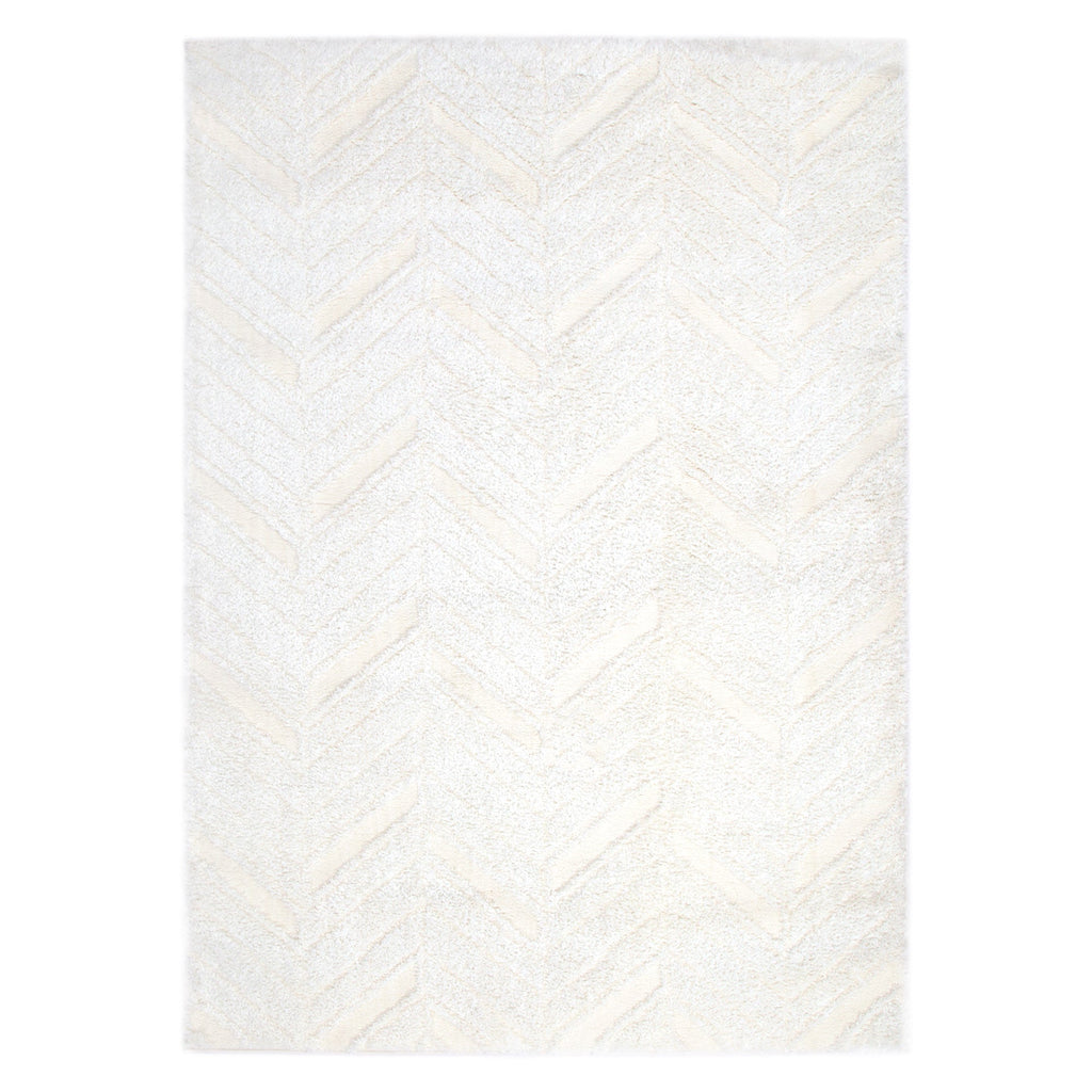 Tender Chevron Cream Shag Rug – view 5